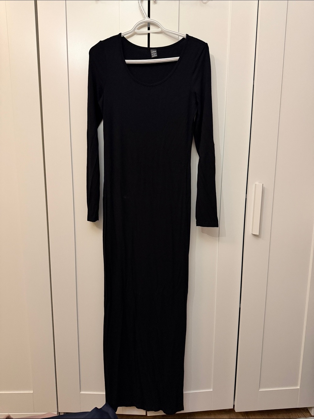 SHEIN Black Long Sleeve Maxi Dress